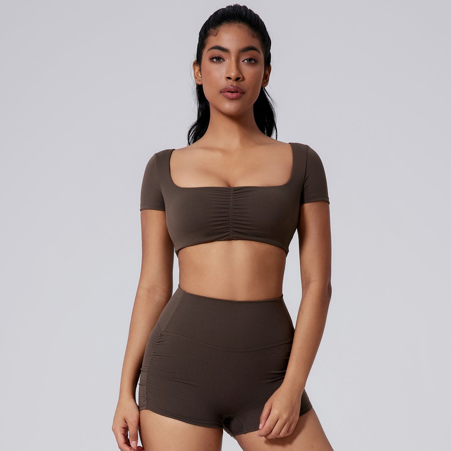 Women's Spring And Summer Solid Color Short Sleeve