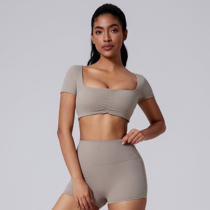 Women's Spring And Summer Solid Color Short Sleeve