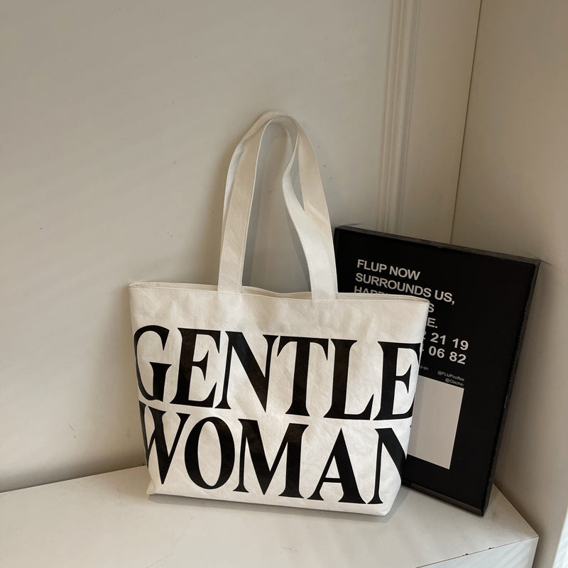 Tyvek Casual Cool Letter Printing Large Capacity Totes