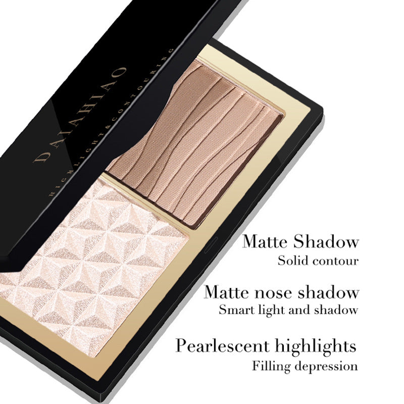 Three-color Bronzing Powder Shadow Nose Shadow Matte Brightening Three-dimensional Ginger Highlighting Powder