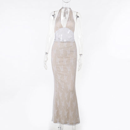 Fashion Personality Lace Backless Dress Women