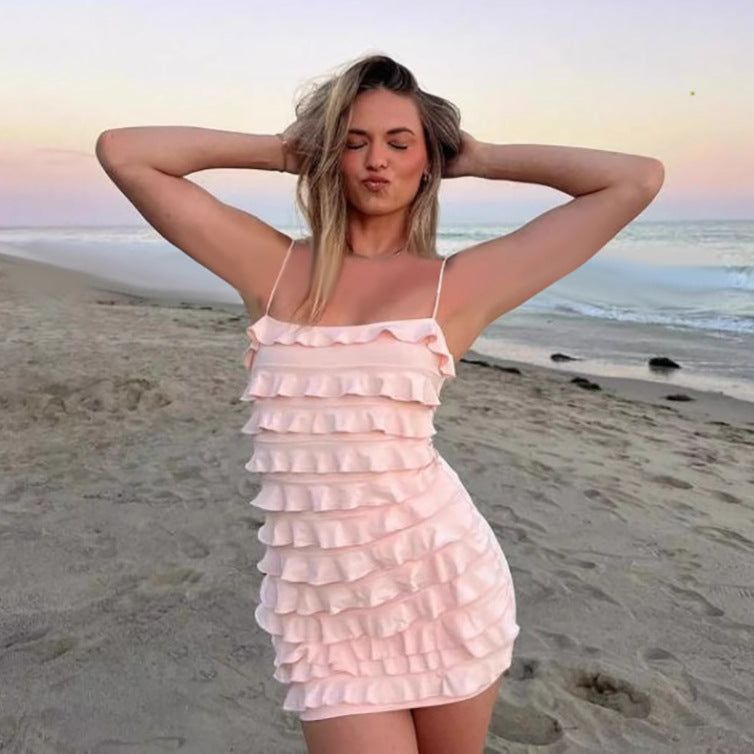 Backless Sheath Vacation Style Dress