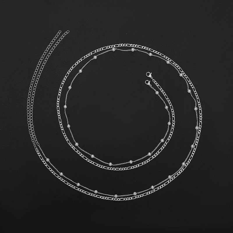 Women's Fashion Round Beads Chain Double-layer Waist Chain