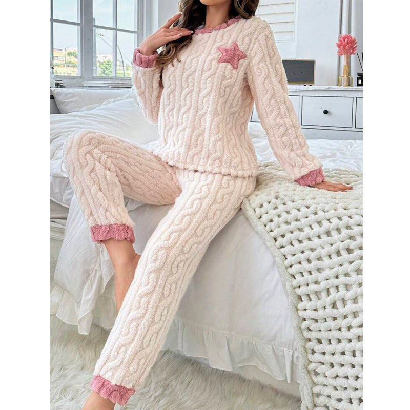 Fashion Sweet Color Matching Pajamas Women's Suit