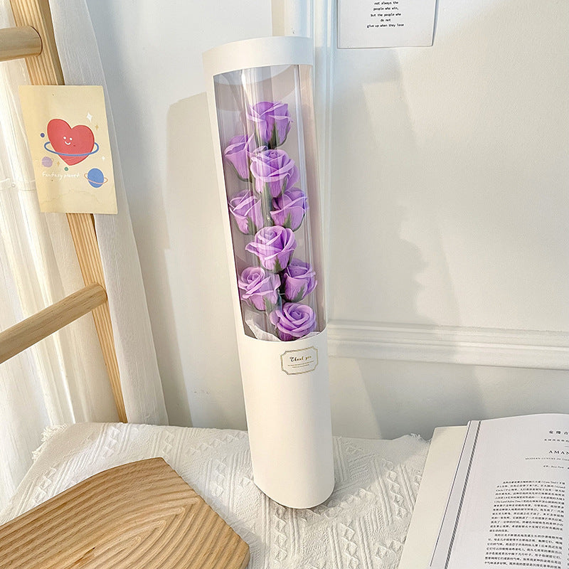 PVC Gift Box Soap Flower Rose Bouquet 1