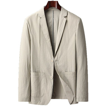 Men's Casual Light Luxury Thin Solid Color Suit Coat