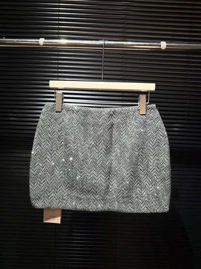 Four-piece Suit With Tube Top Shorts And Short Skirt