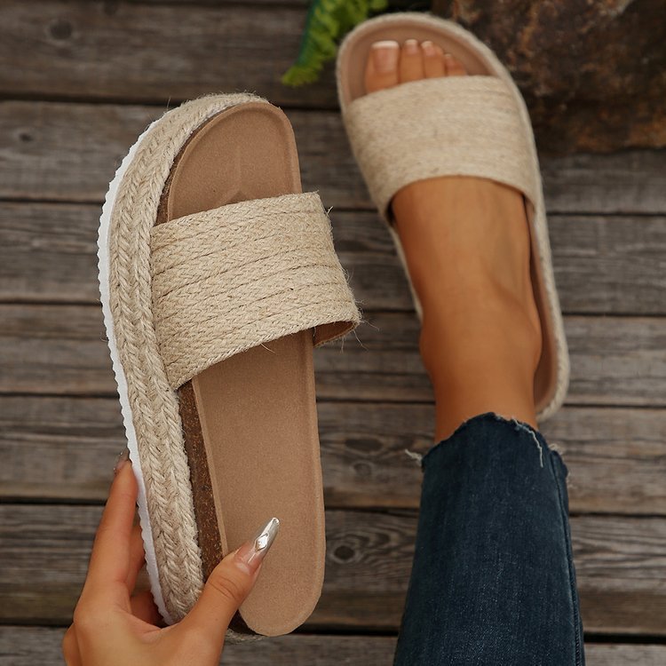 Women's Hemp Rope Sandals With Muffin Bottom