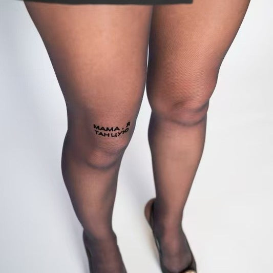 Silk Panties Flocking Pantyhose With Letters