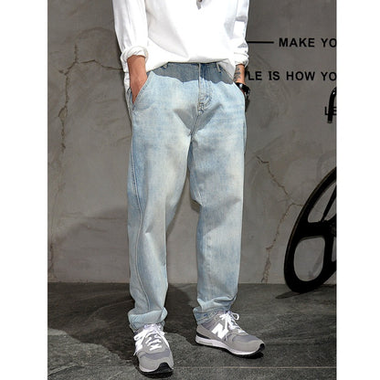 Fashionable All-match Light Blue Jeans For Men