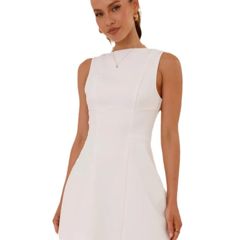 Women's Turtleneck Backless Dress Inelastic