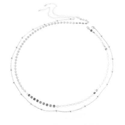 Women's Fashion Round Beads Chain Double-layer Waist Chain