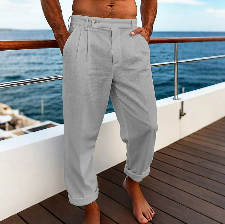 Men's Pocket Flat Comfortable Breathable Trousers