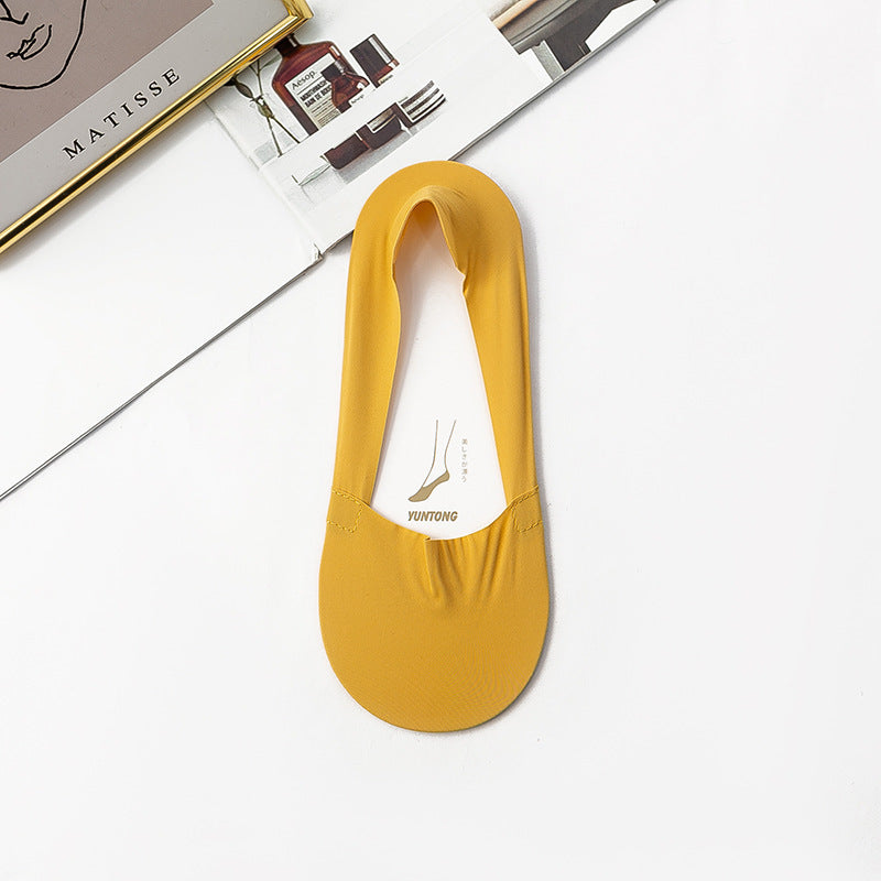 Ice Silk Socks Women's Boat Socks Summer Thin Cotton Bottom