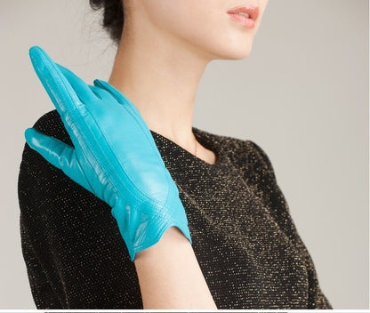 Women's Fashion Winter Warm Gloves Real Lamb Leather Handmade Curve Sheepskin Gloves