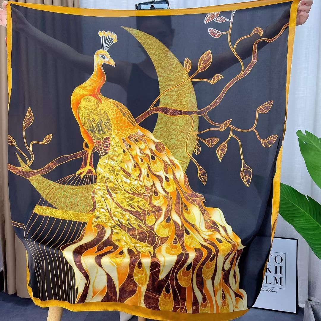 All-match Satin Square Women's Silk Scarf Shawl Beach Towel