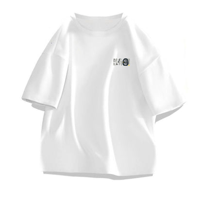 Cotton Short Sleeve T-shirt Men's Loose And Simple Printed Top