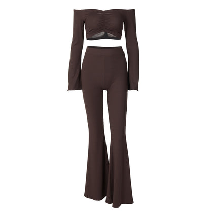 Women's Off-shoulder Long Sleeve Slim Fit Fashion Suit