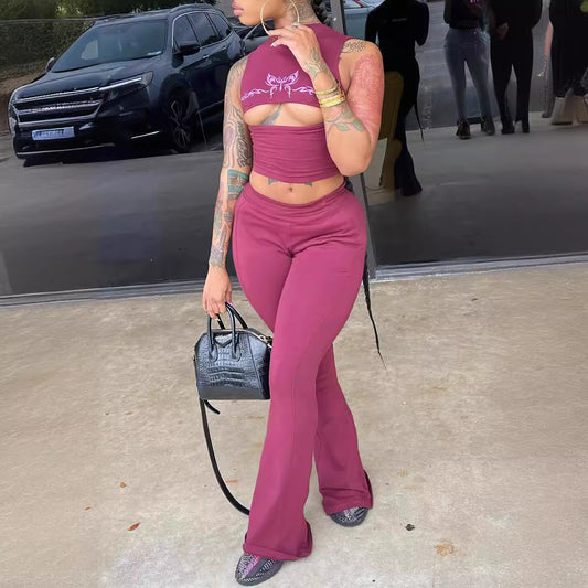 European American Fashion Floral Print Suit