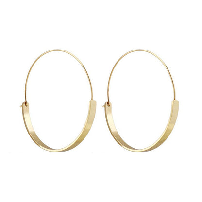 Large Round Circle Ear Earring Metal Copper Earring