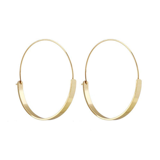 Large Round Circle Ear Earring Metal Copper Earring