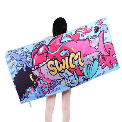 70150 Heat Transfer Printing Microfiber Shawl Portable Quick-drying Bath Towel