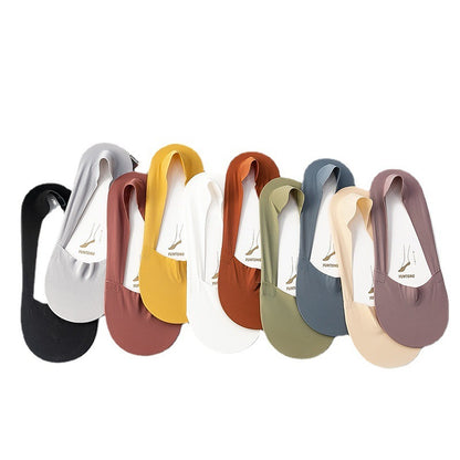 Ice Silk Socks Women's Boat Socks Summer Thin Cotton Bottom