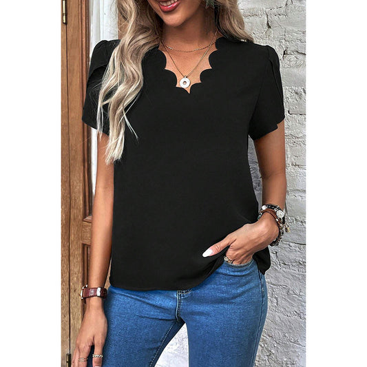 New Solid Color Pullover T-shirt Women