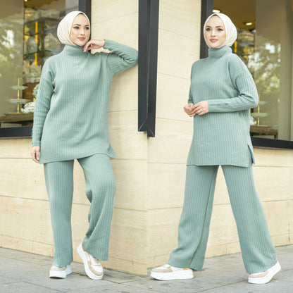 Women's Wide-leg Pants Knitting Suit