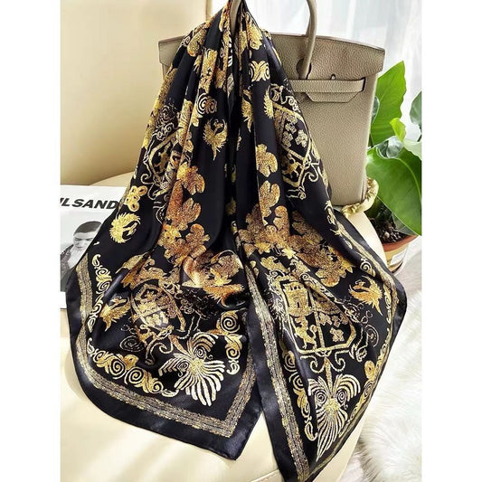 All-match Satin Square Women's Silk Scarf Shawl Beach Towel