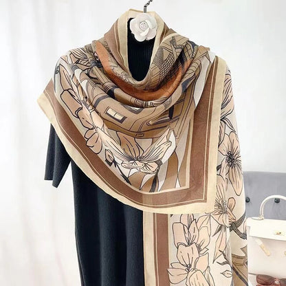 Cotton And Linen Scarf Thin And Silky Shawl Travel Sun-proof Beach Towel For Women