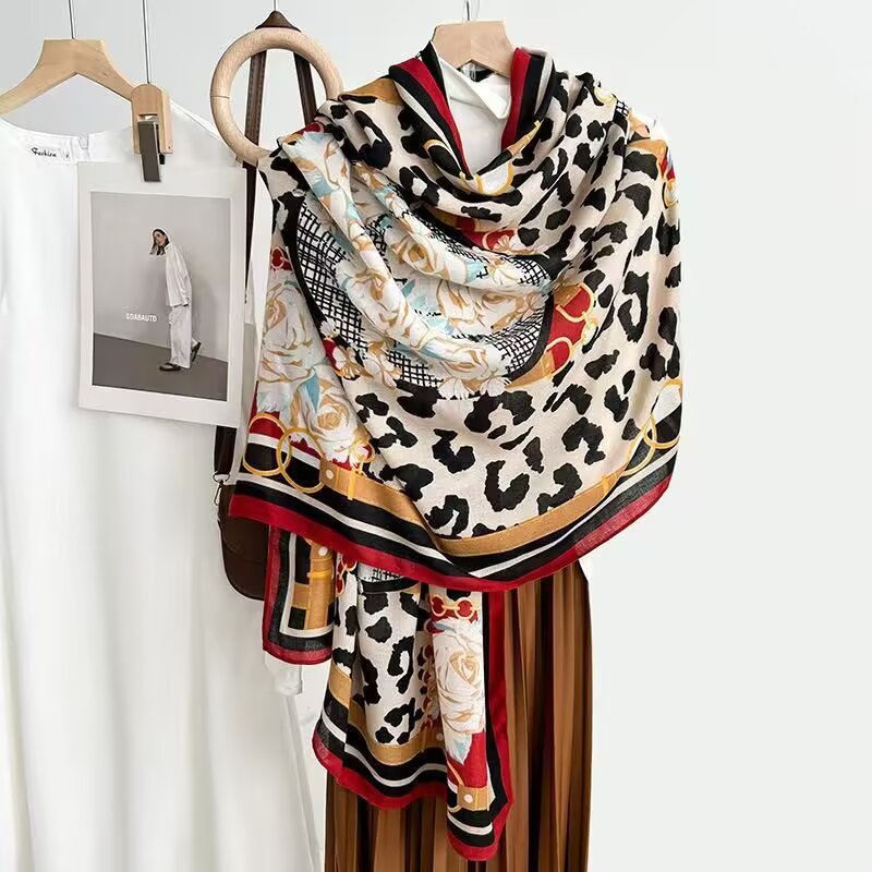 Cotton And Linen Scarf Thin And Silky Shawl Travel Sun-proof Beach Towel For Women