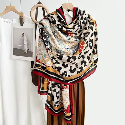 Cotton And Linen Scarf Thin And Silky Shawl Travel Sun-proof Beach Towel For Women