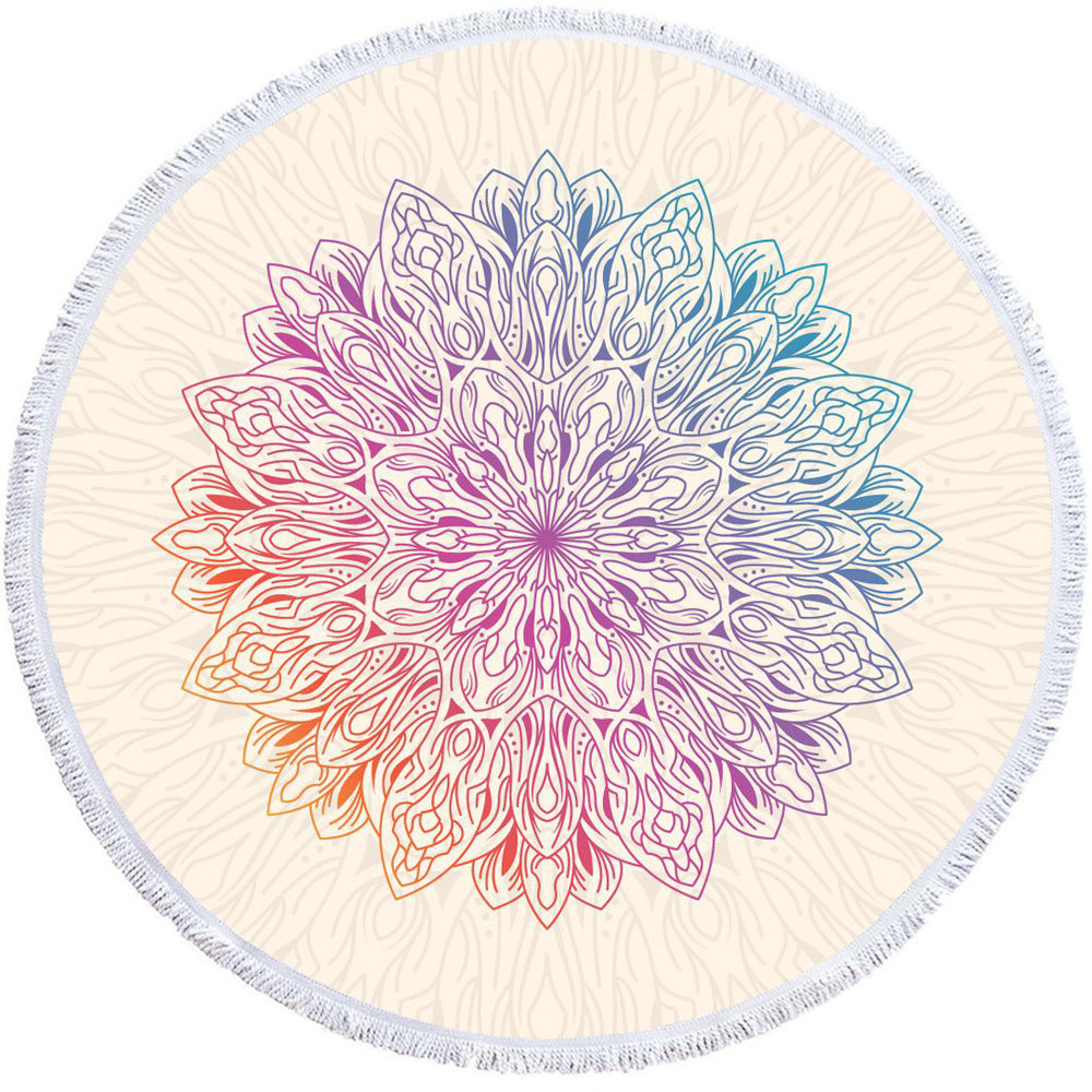 Microfiber 3D Printed Round Beach Towel