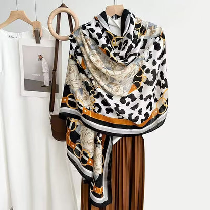 Cotton And Linen Scarf Thin And Silky Shawl Travel Sun-proof Beach Towel For Women