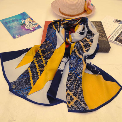 Women's Silk Scarf Shawl Sunscreen Scarf