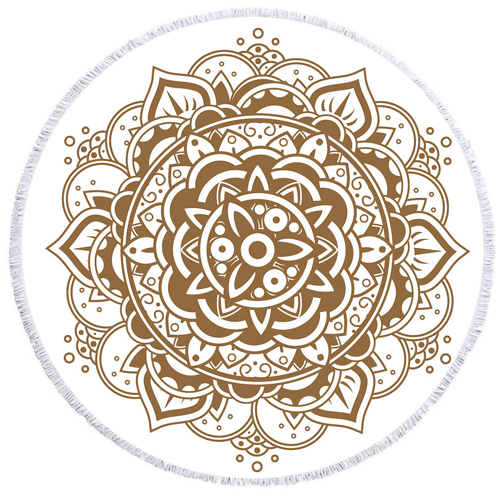 Round Printed Beach Towel Microfiber Plus Flow