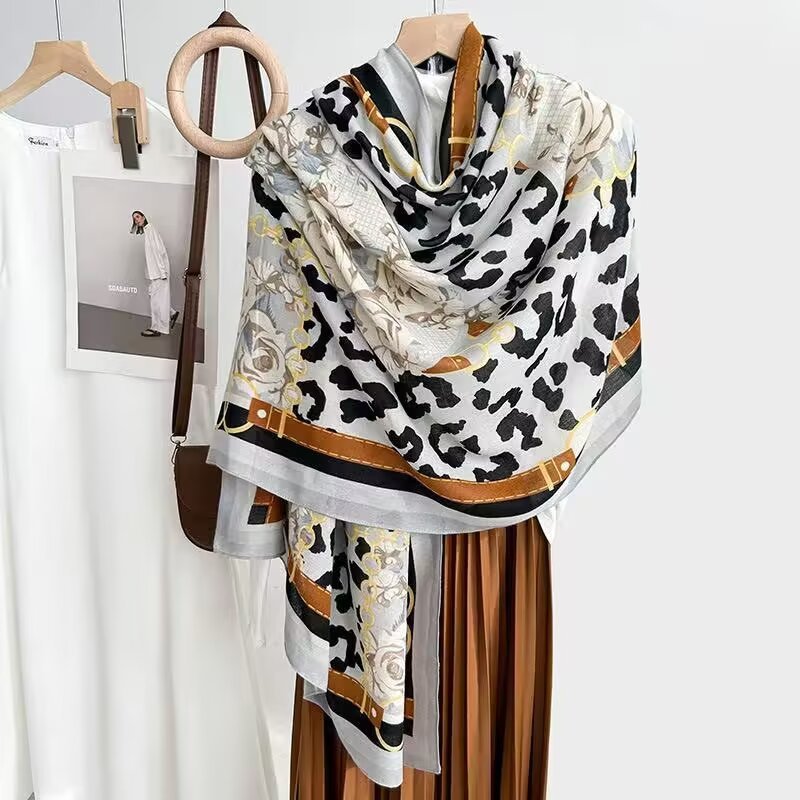 Cotton And Linen Scarf Thin And Silky Shawl Travel Sun-proof Beach Towel For Women