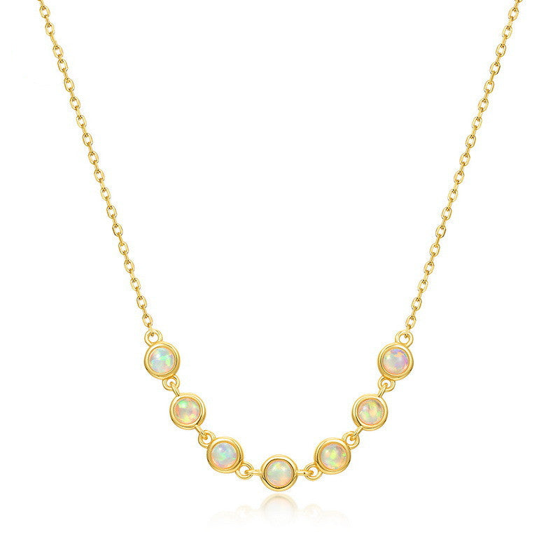Light Luxury Synthetic S925 Silver Gold Plated Necklace Women