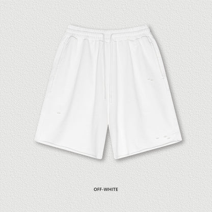 Washed Waxed Over-the-knee Shorts Men's Fifth Pants