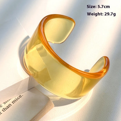 Resin Open Transparent Geometric Brown Bracelet For Women