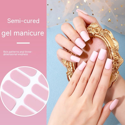 Gel Nail Stickers Pure Color UV Semi-curing Phototherapy