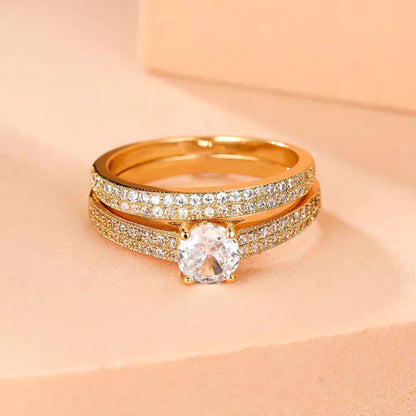 Women's Full-Diamond Stacked Ring