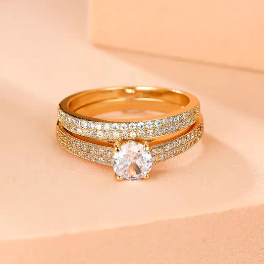 Women's Full-Diamond Stacked Ring