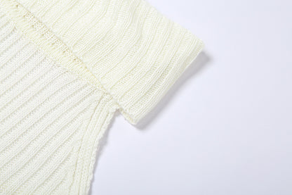 Women's Solid Color Turtleneck Irregular Slim Fit Knit Tank Top