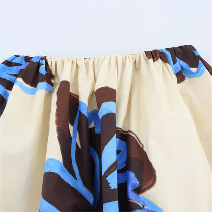 European And American Style Women's Fashionable, Elegant And Sexy High Waist Print Skirt