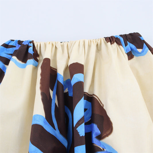 European And American Style Women's Fashionable, Elegant And Sexy High Waist Print Skirt