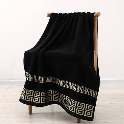 Wide Satin Jacquard Beach Cotton Bath Towel