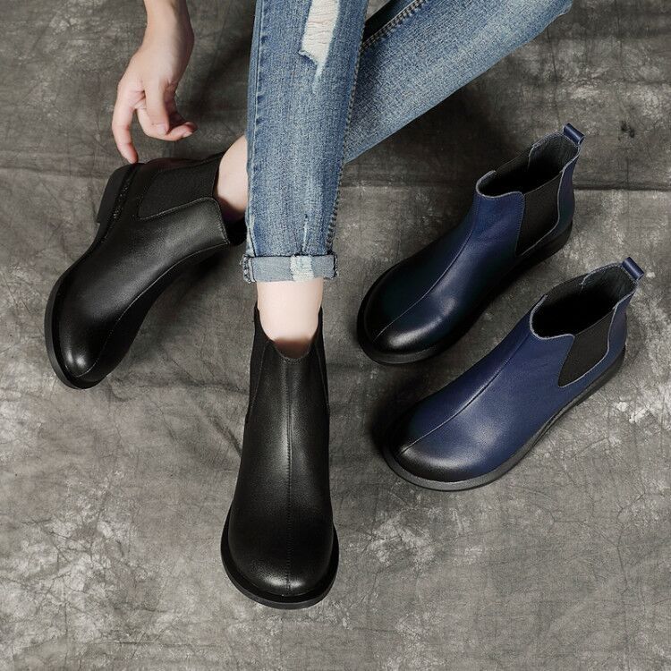 Round Toe Simple Flat Cotton Shoes And Ankle Boots