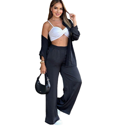 Casual Loose Trousers Women's Shirt Fashion Suit